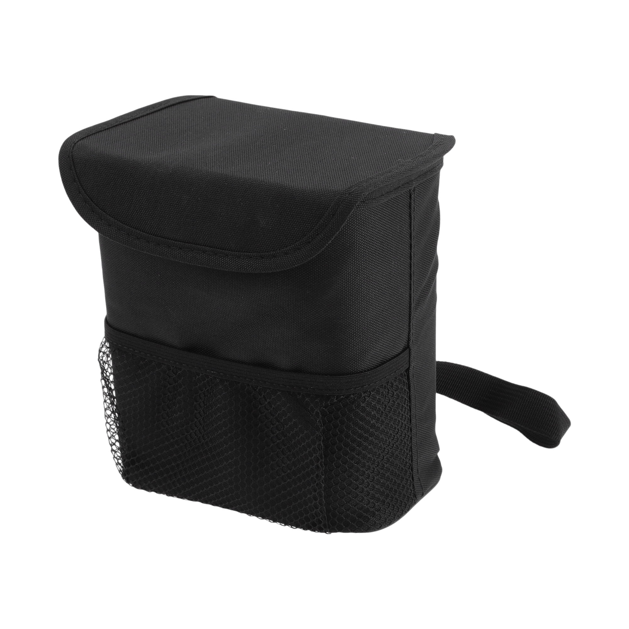 Unique Bargains Car Trash Can Portable Bin 6.7"x3.9"x7.1" Black Cloth