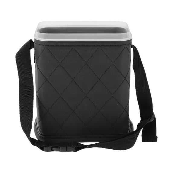 Unique Bargains Car Trash Can Portable and Hanging Front Rear Seat Back Trash Bin Black 1Pcs