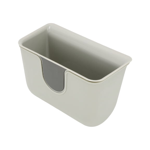 Unique Bargains Car Trash Can Seat Back Plastic Square Trash Bin White Black 1 Pc