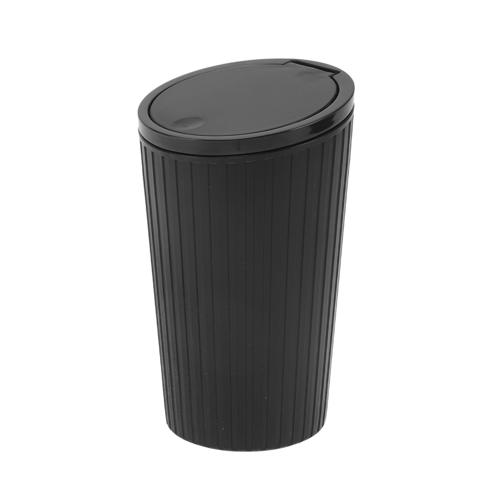 Unique Bargains Car Trash Can Trash Bin Portable 3.2x6.3in Height Plastic Black