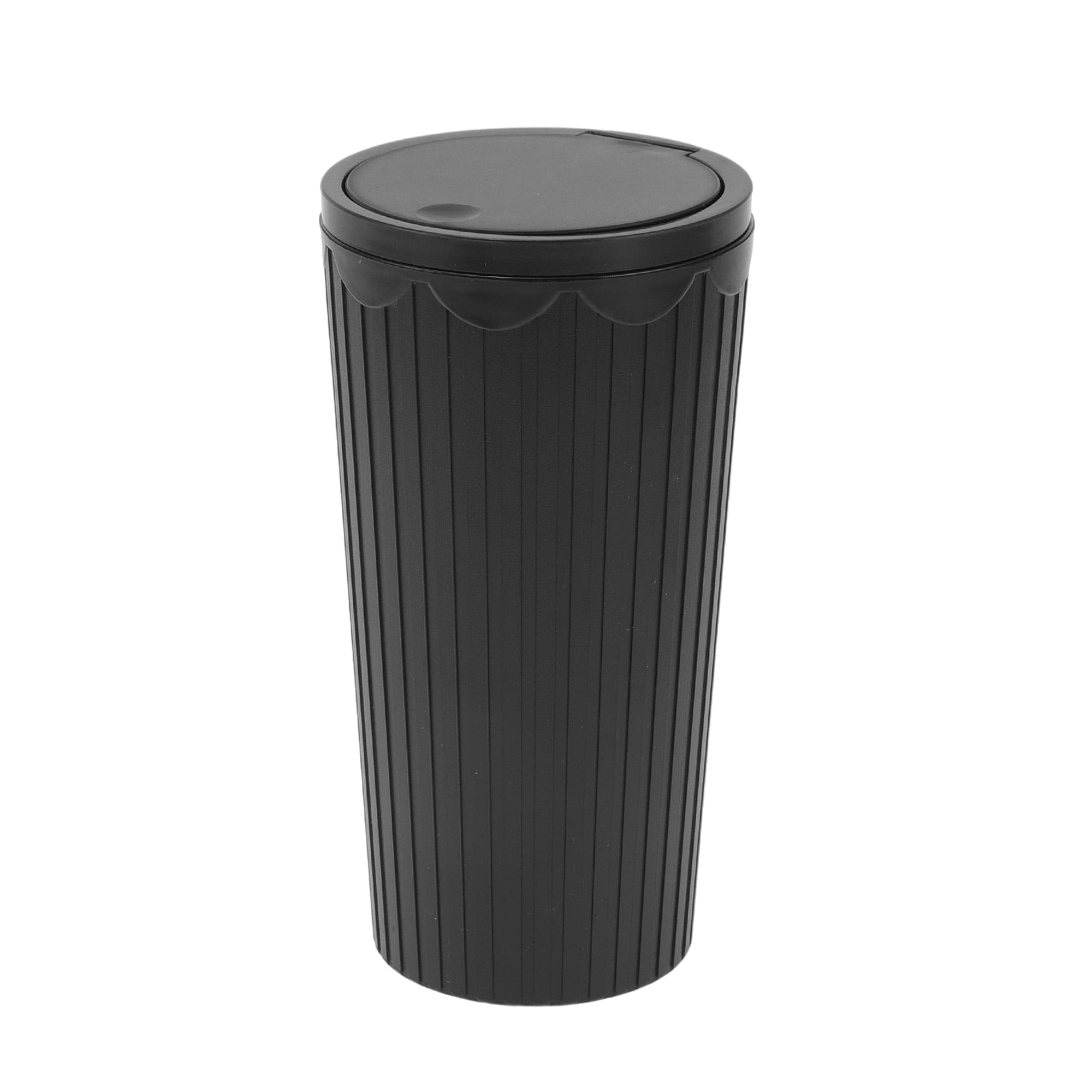 Unique Bargains Car Trash Can Trash Bin Portable 3.5x6.3in Height Plastic Black