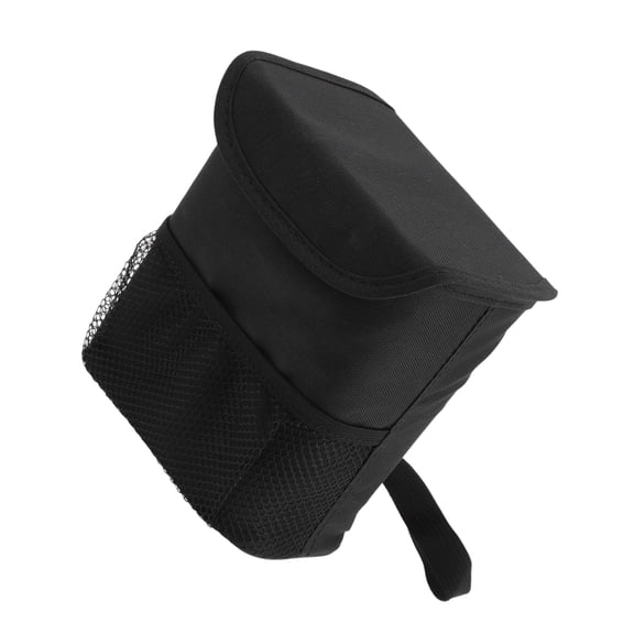 Unique Bargains Car Trash Can with Barrel Foldable Portable Front Rear Seat Trash Bin Black 1 Pc