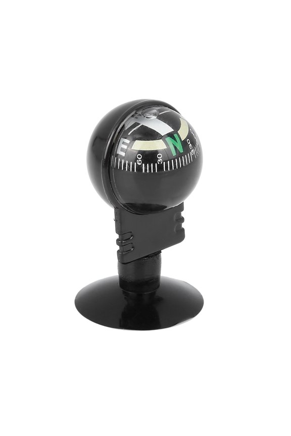 1pc Car Vehicle Compass Ball Sucker Dashboard Mount Navigation Black 32x32x58mm