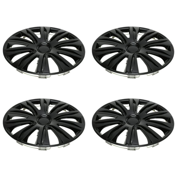 Unique Bargains Car Wheel Rim Hub Cover Wheel Hub Caps R15/15 Inch Wheel Skins Decorative Wheel Rim Cover Replacement Plastic Black 4 Pcs