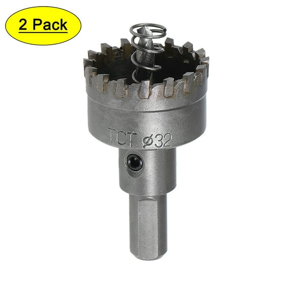 Unique Bargains Carbide Hole Cutter 24mm Hole Saw High Density Cemented Carbide Teeth Triangular Shank for 2Pcs 32mm