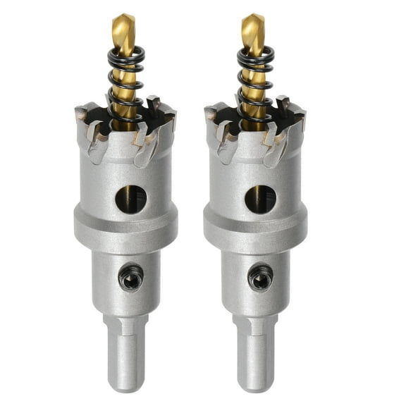 Unique Bargains Carbide Hole Cutter,  Hole Saws, Triangular Shank Limit Step, with Center Drill, 2pcs 26mm