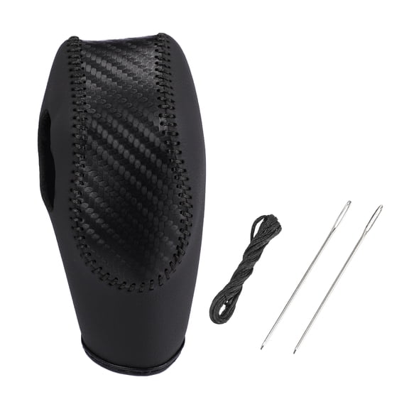 Unique Bargains Carbon Fiber Pattern Black Car Faux Leather Gear Shift Knob Cover for Ford Focus 2012-2018 Black Line