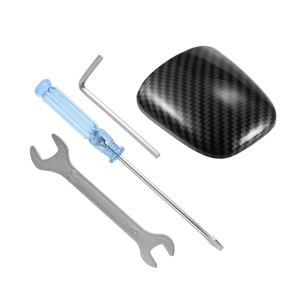 Unique Bargains Carbon Fiber Pattern Gear Shift Knob Protect Cover Trim with Tool for Dodge Challenger Charger,Black