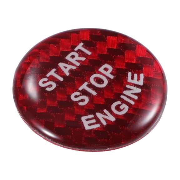 Unique Bargains Carbon Fiber Pattern Engine Start Button Cover Trim for BMW F20 Push Start Stop Button Trim Sticker Red