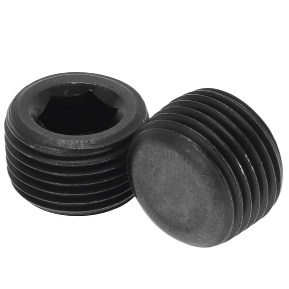 Unique Bargains Carbon Steel Brass Pipe Fittings 3/8"NPT Hexagon socket plug 11mm Length 2 Pcs