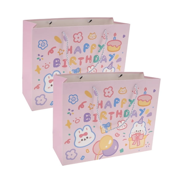 Unique Bargains Cartoon Animal Gift Bags 2Pcs Pink