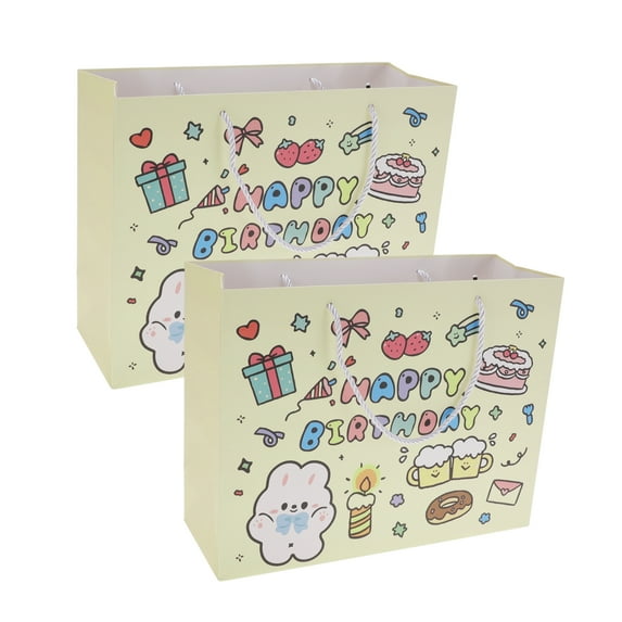 Unique Bargains Cartoon Animal Gift Bags 2Pcs Yellow