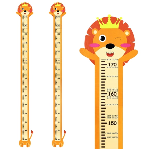 Unique Bargains Cartoon Animals Height Chart Sticker Orange 66.1" x 8.3"