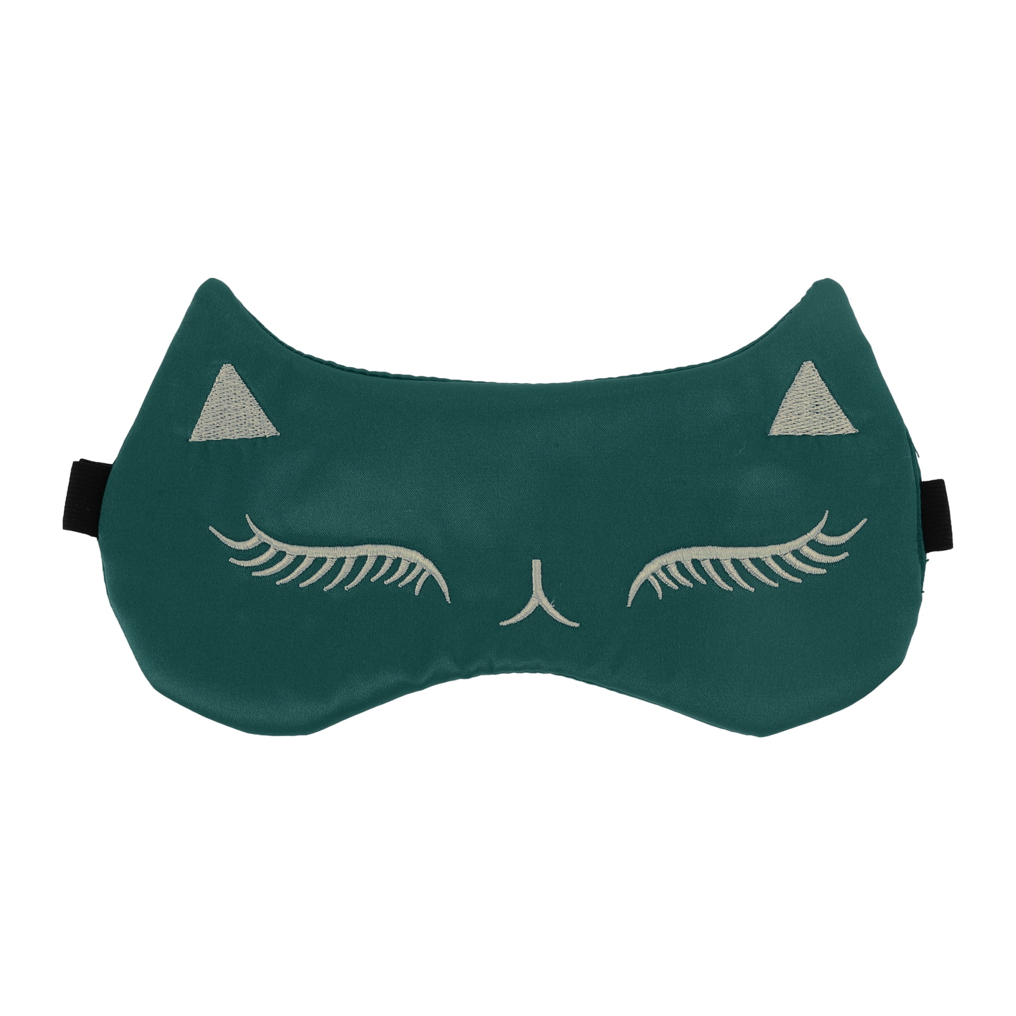 Unique Bargains Cartoon Cat Style Sleep Mask Eye Shade Cover Dark Green