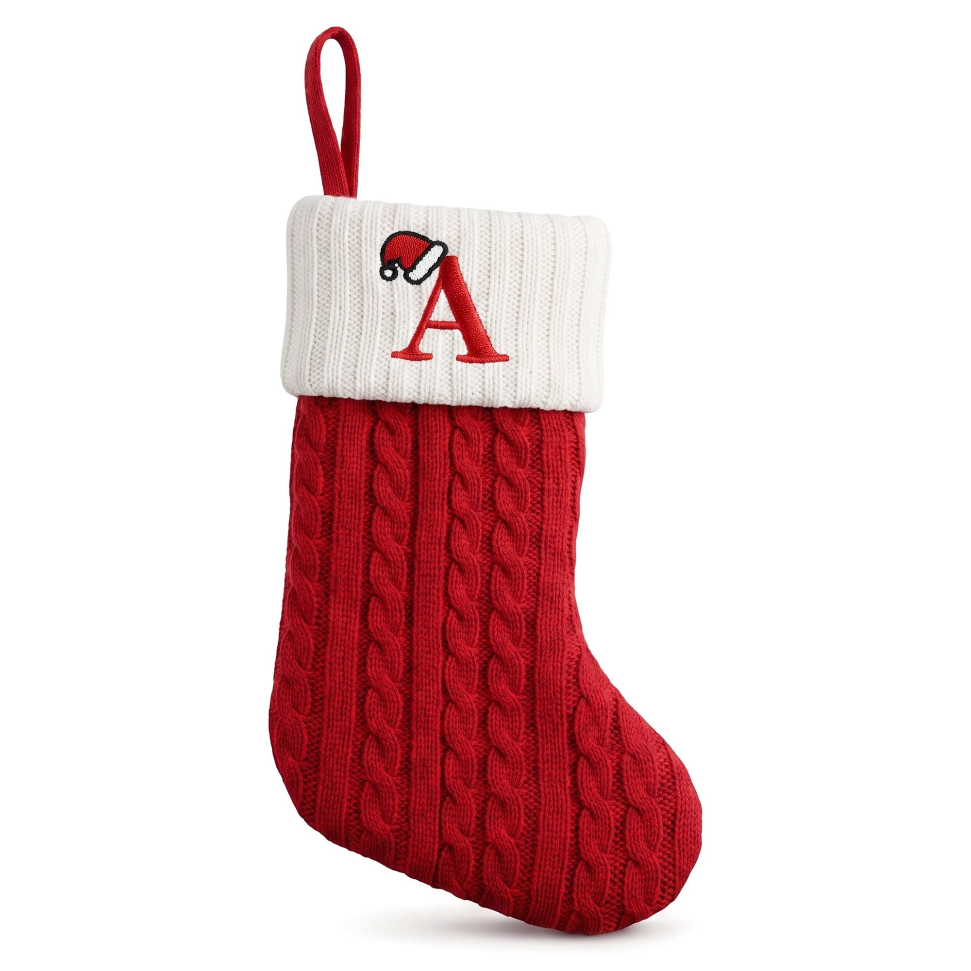 Unique Bargains Cartoon Christmas Luxury Grand Hearth Accent Stocking Letter A 8"