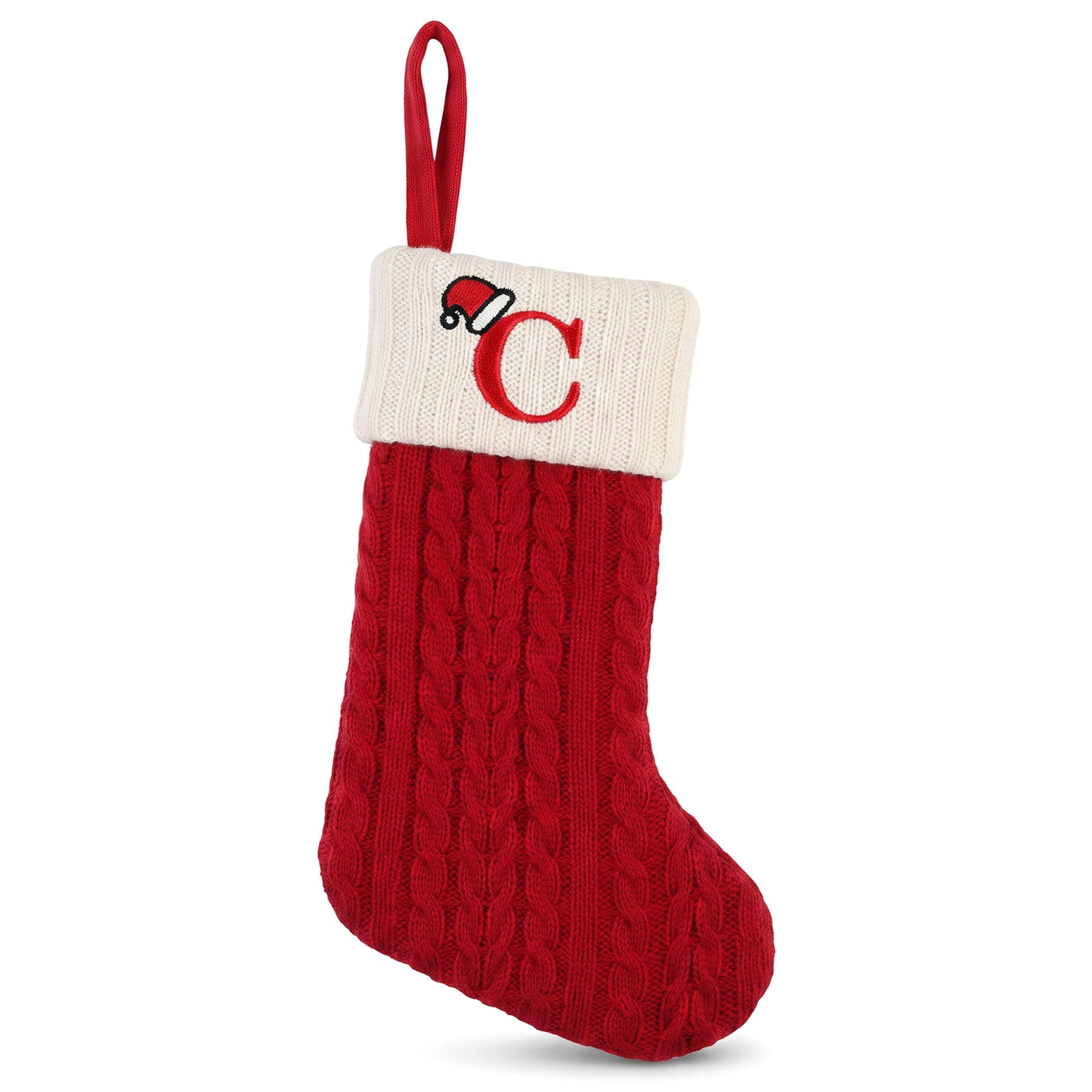 Unique Bargains Cartoon Christmas Luxury Grand Hearth Accent Stocking Letter C 8"