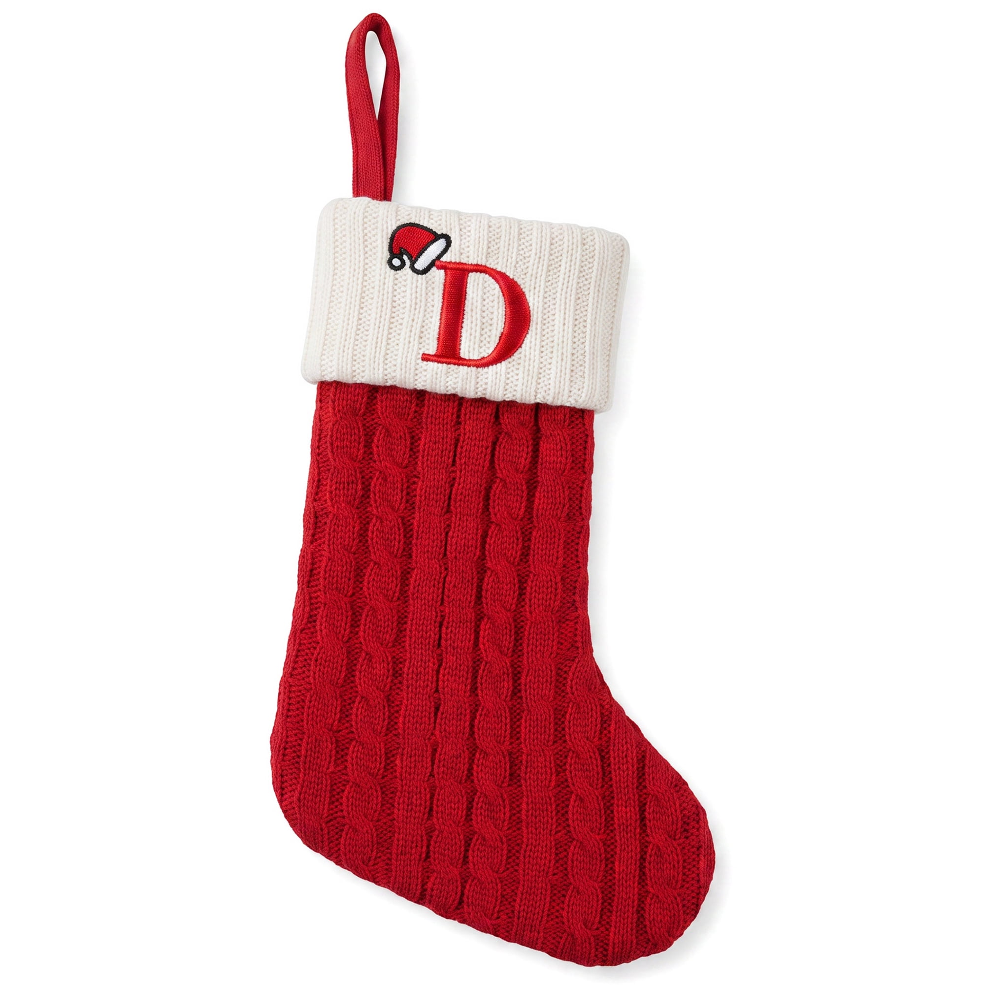 Unique Bargains Cartoon Christmas Luxury Grand Hearth Accent Stocking Letter D 8"