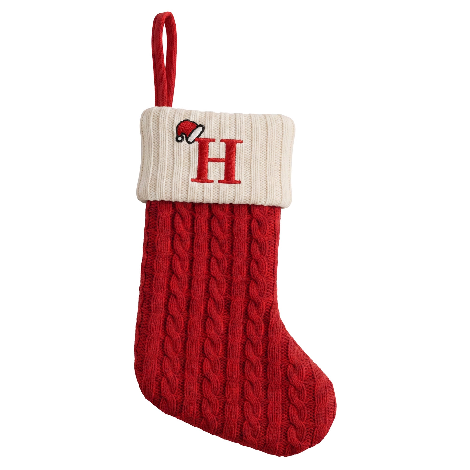 Unique Bargains Cartoon Christmas Luxury Grand Hearth Accent Stocking Letter H 8"