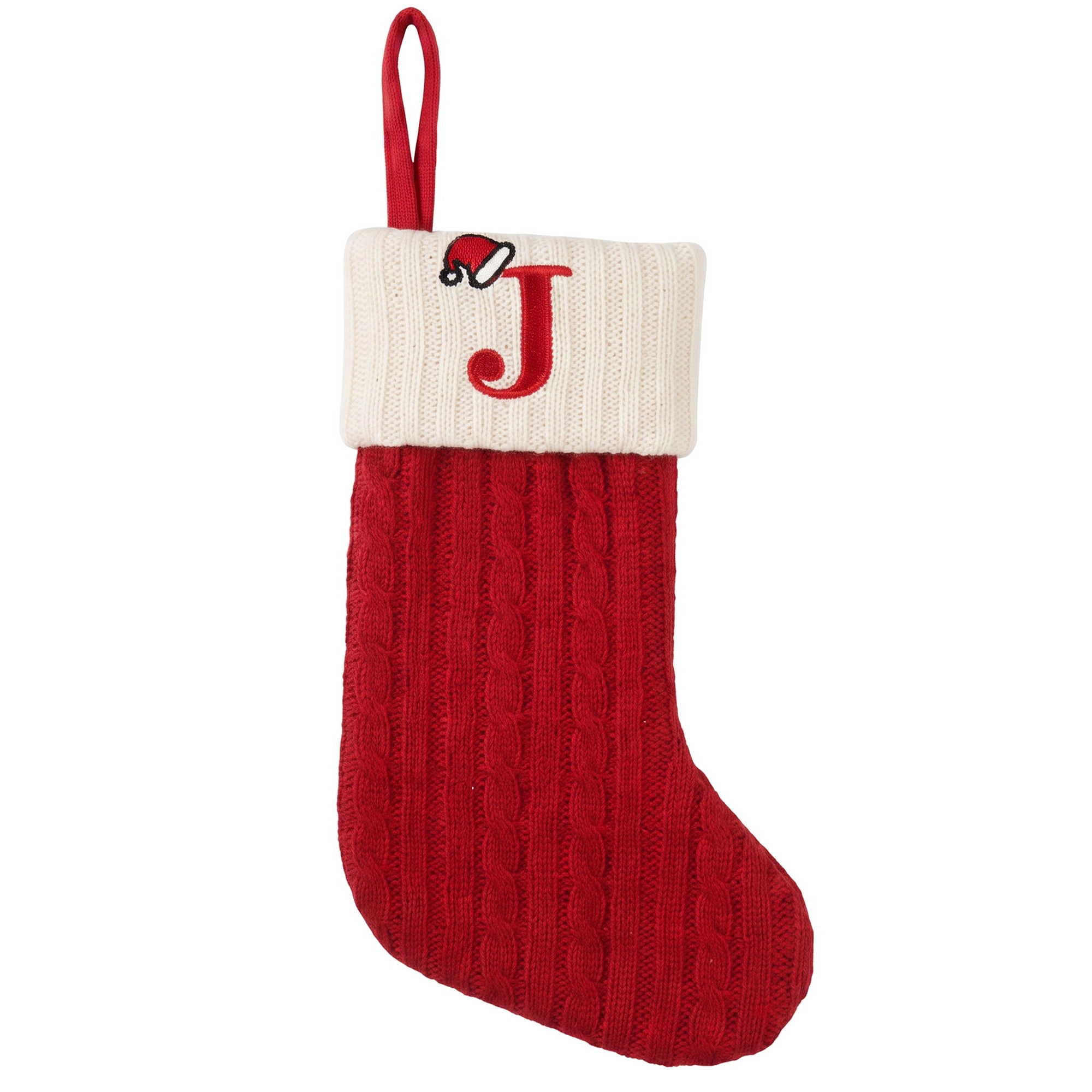 Unique Bargains Cartoon Christmas Stocking Luxury Grand Hearth Accent Sock Letter J 8"