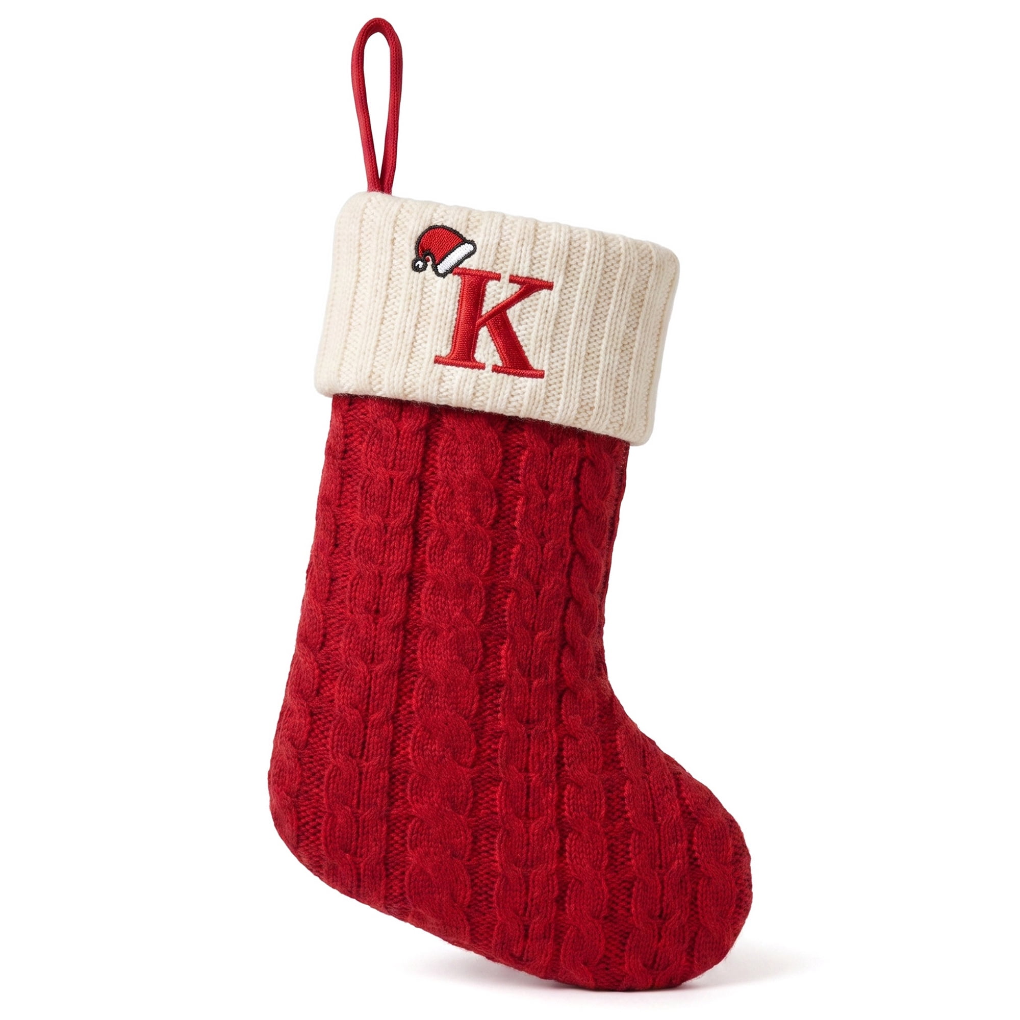 Unique Bargains Cartoon Christmas Luxury Grand Hearth Accent Stocking Letter K 8"