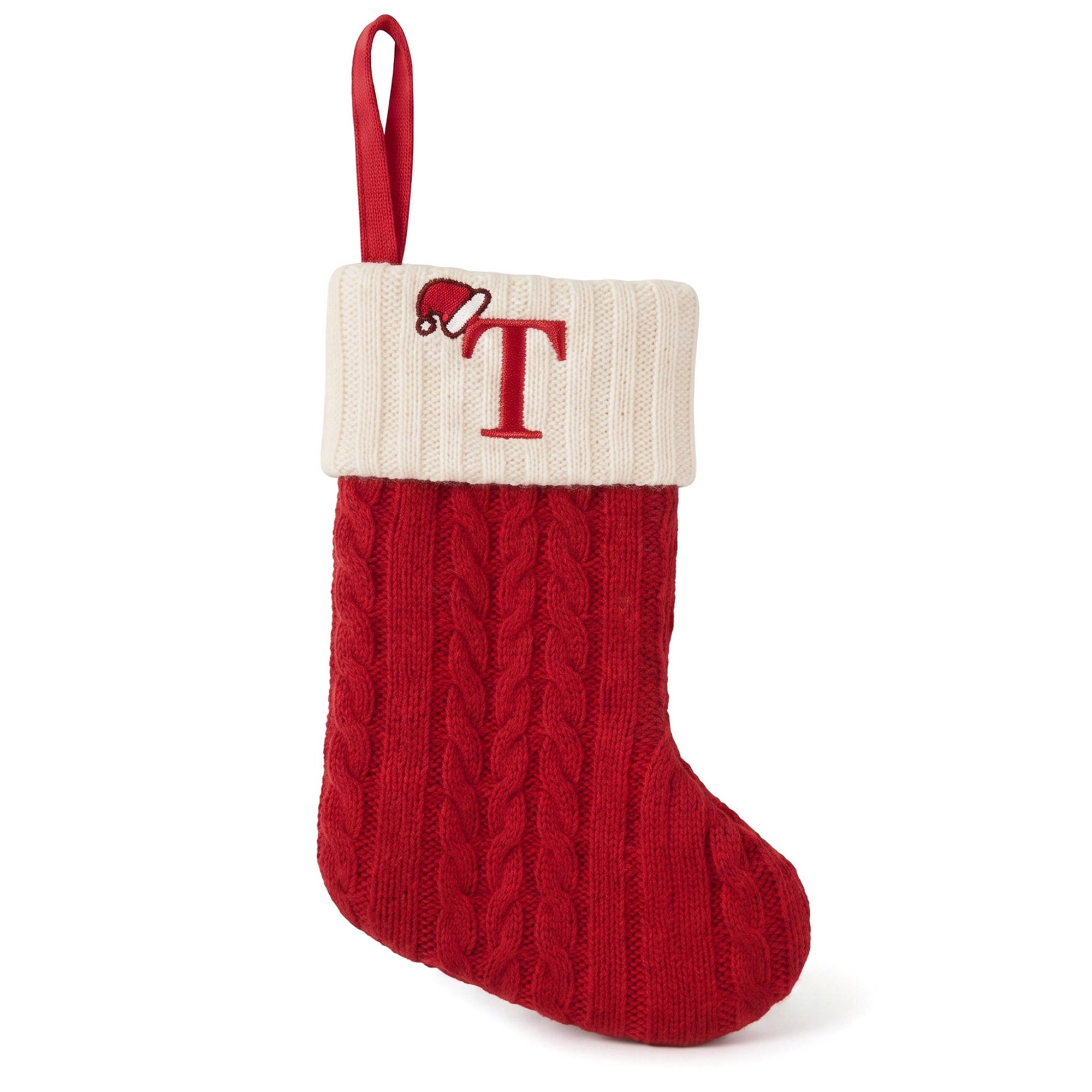 Unique Bargains Cartoon Christmas Luxury Grand Hearth Accent Stocking Letter T 8"