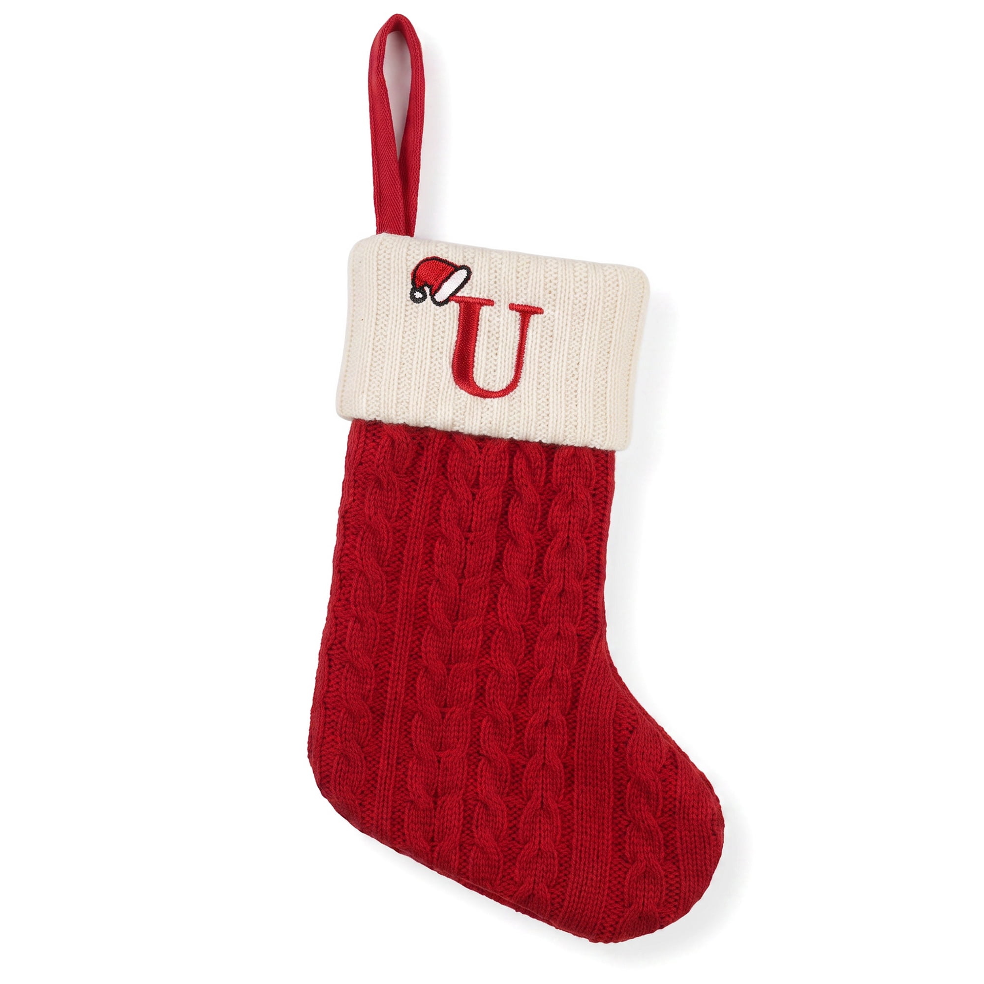 Unique Bargains Cartoon Christmas Luxury Grand Hearth Accent Stocking Letter U 8"