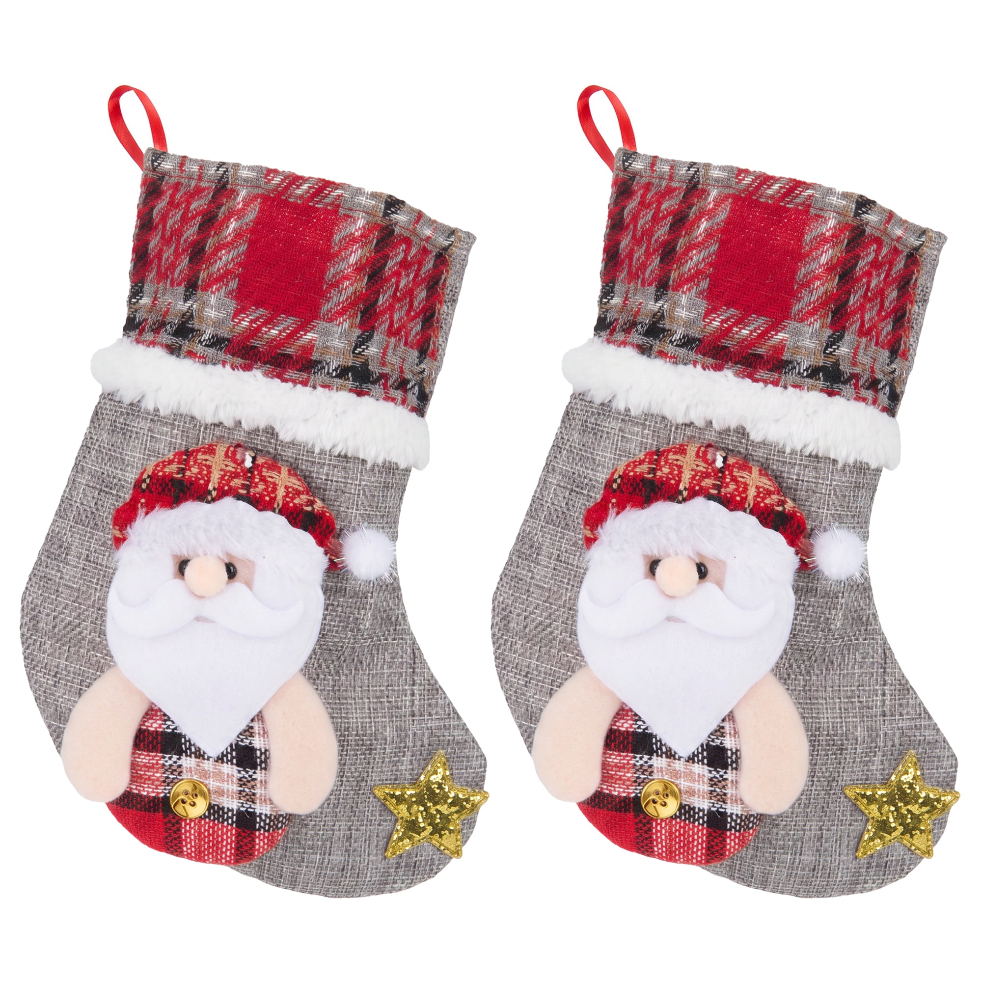 Unique Bargains Cartoon Christmas Stockings Assorted Garland Accents Gray Old Man 8"