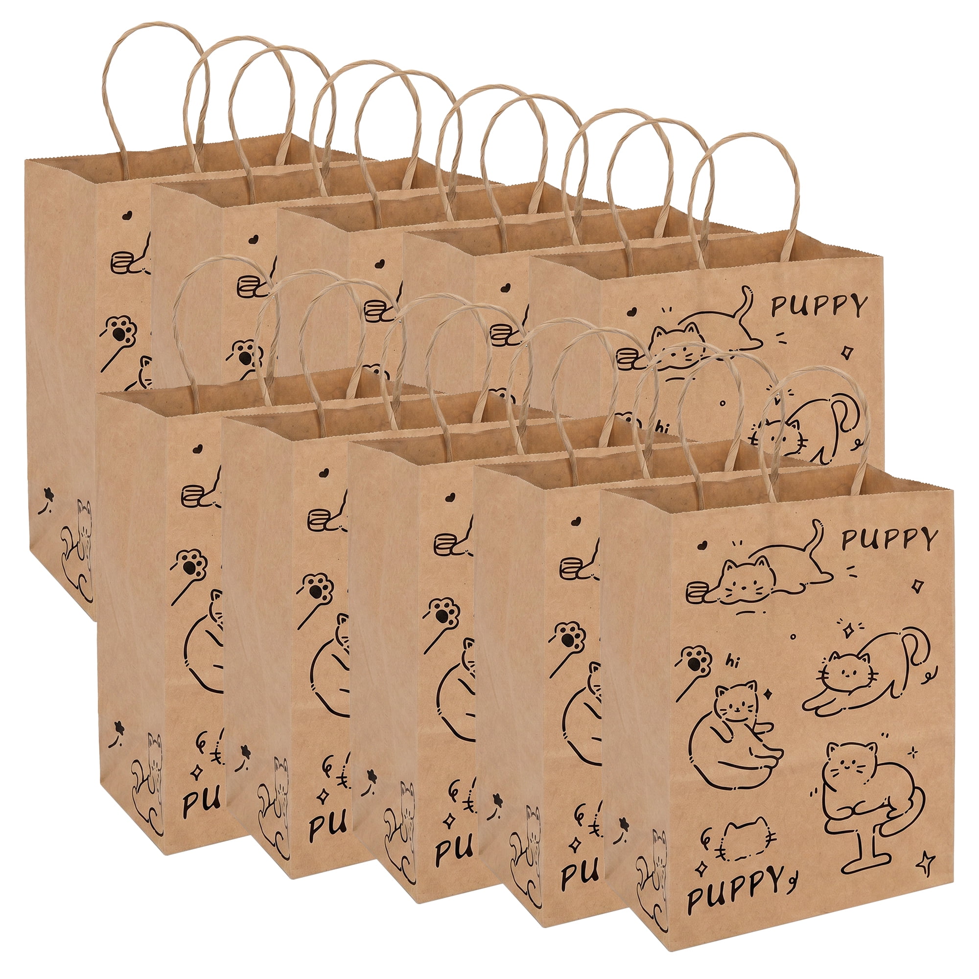 Unique Bargains Cartoon Gift Bags with Handles for Occasions Cat 5.9" x 3.1" x 8.3"