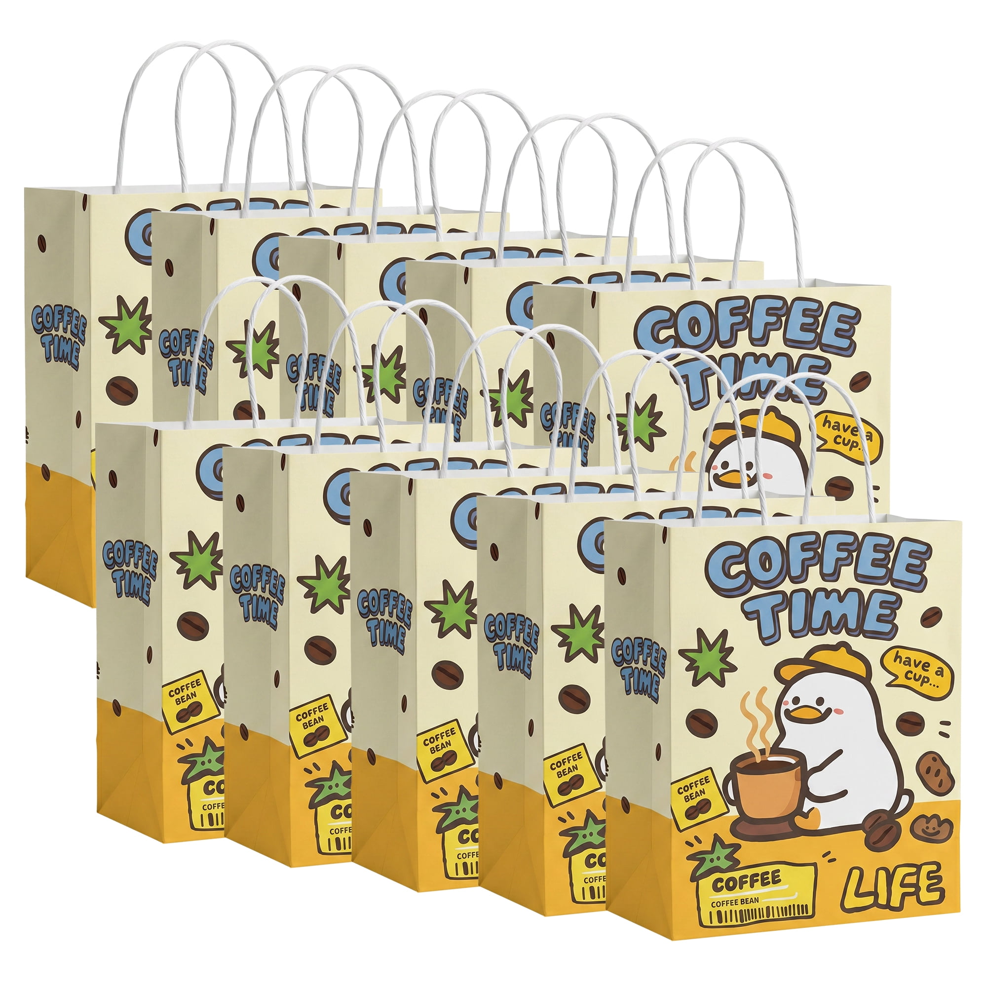 Unique Bargains Cartoon Gift Bags with Handles for Occasions Duck 8.3" x 4.3" x 10.6"