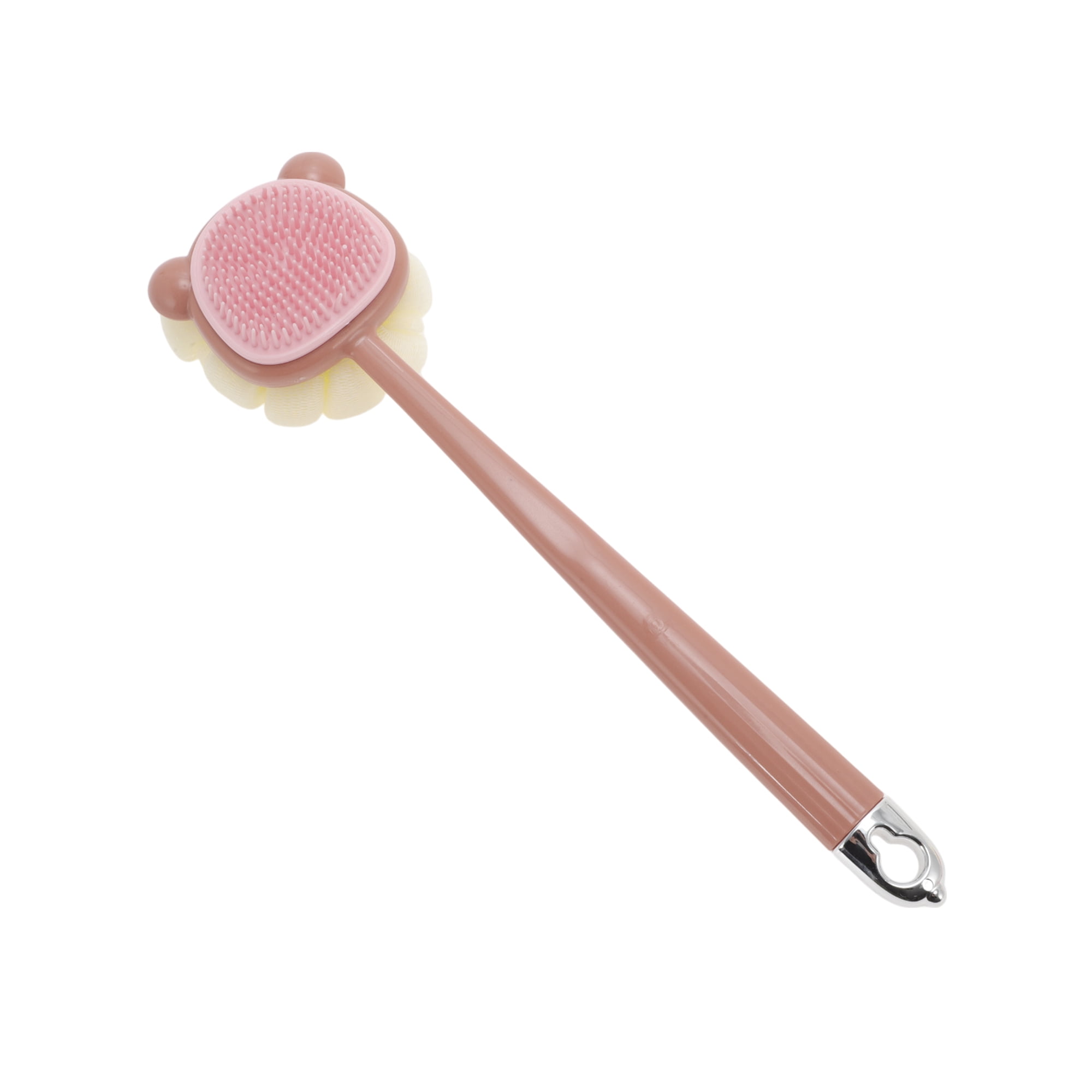 Unique Bargains Cartoon Long Handle Double-sided Bath Brush 1 Pc Beige, Red