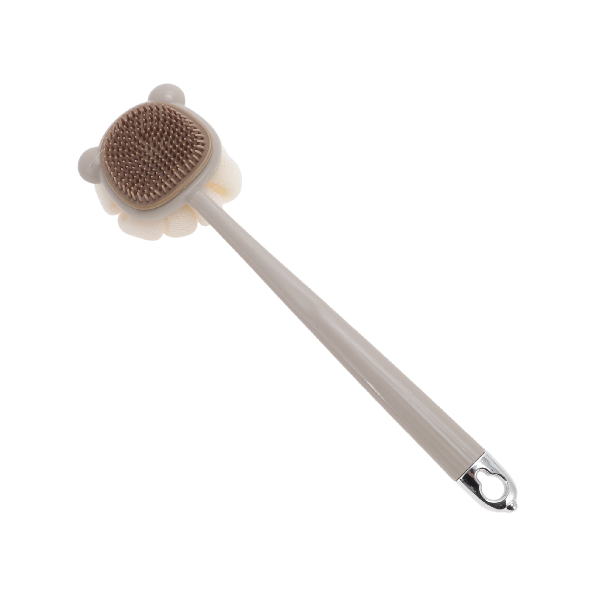 Unique Bargains Cartoon Long Handle Double-sided Bath Brush 1 Pc Gray