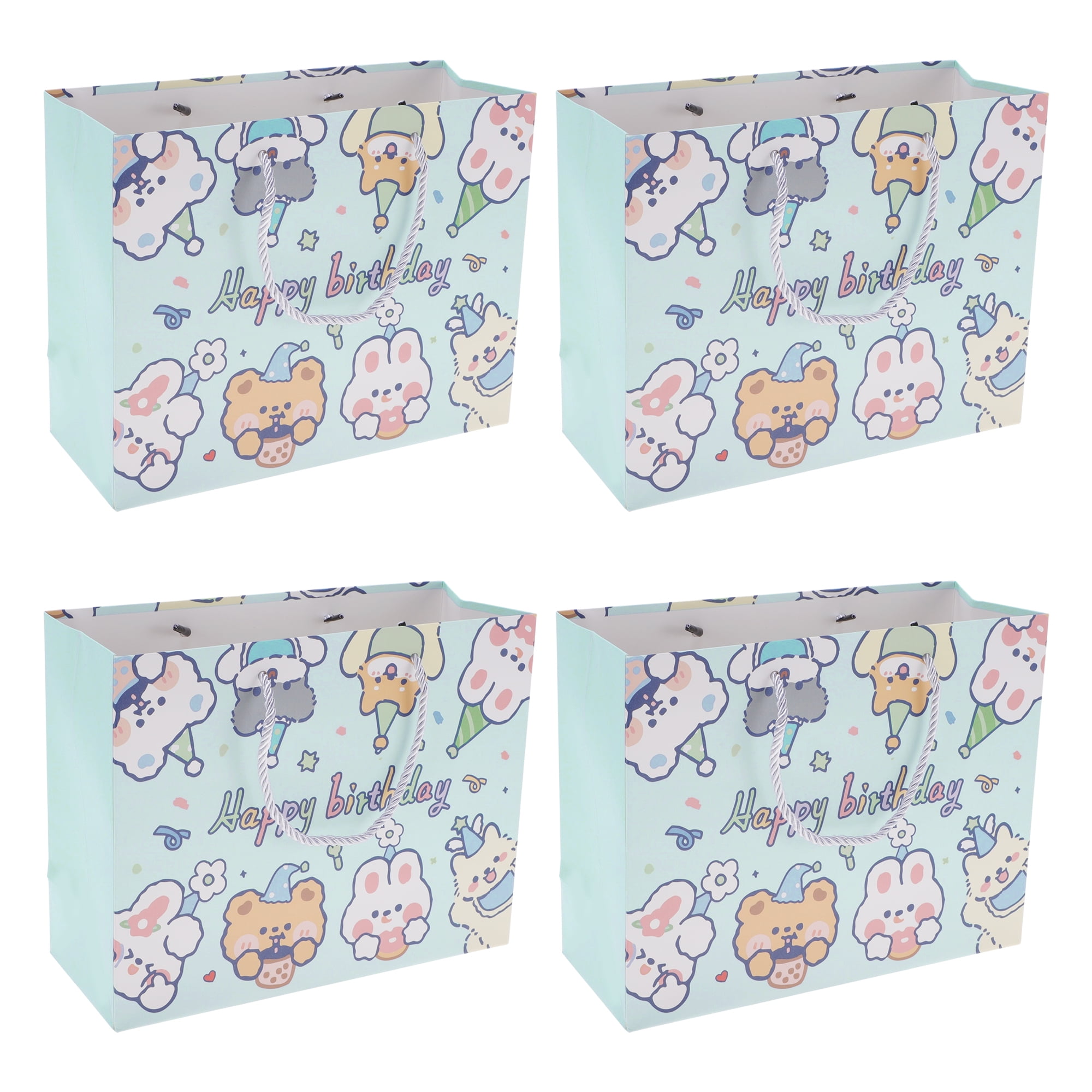 Unique Bargains Cartoon Rabbit Gift Bags Set of 4 Blue