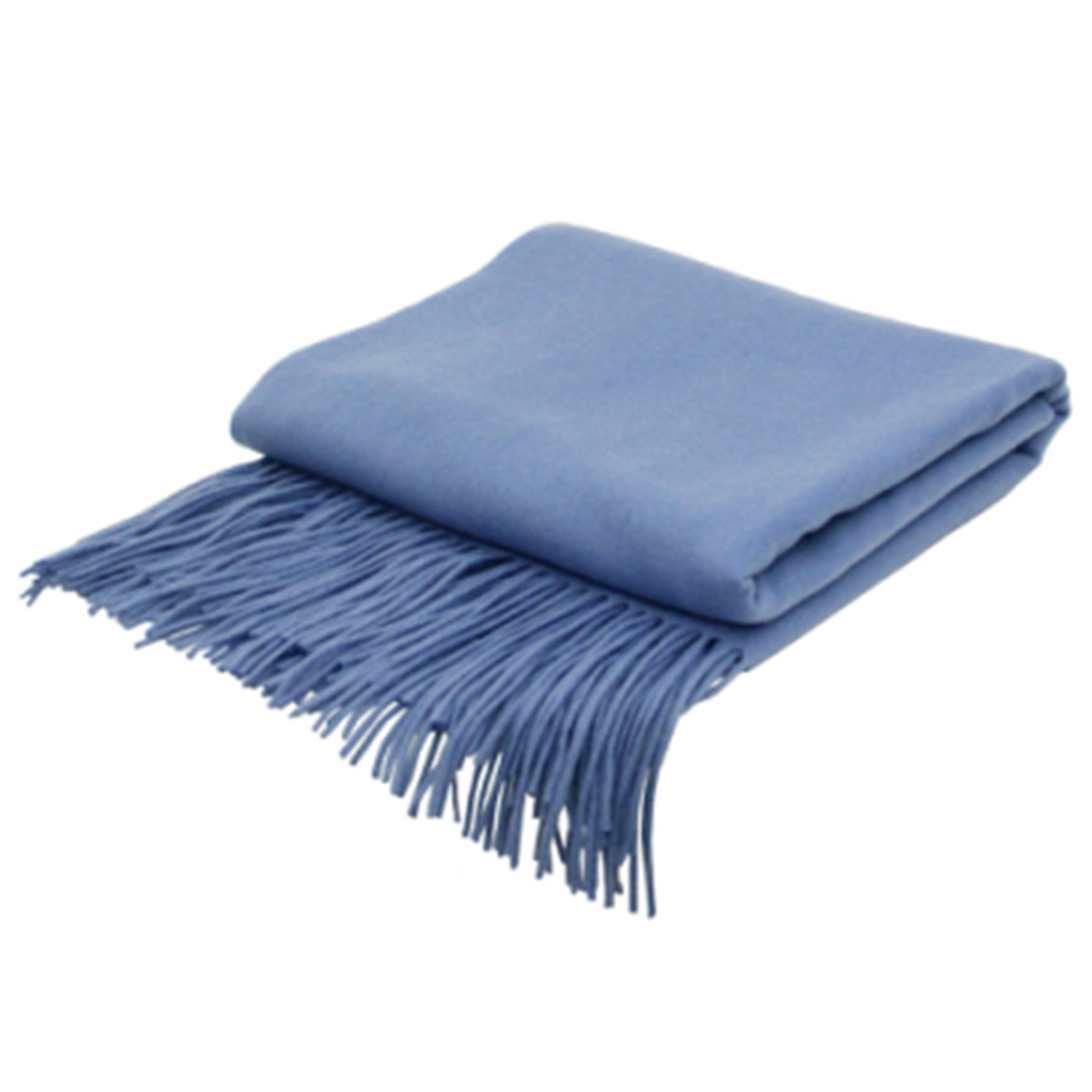 Unique Bargains Cashmere Blend Blanket Throw with Tassels Periwinkle