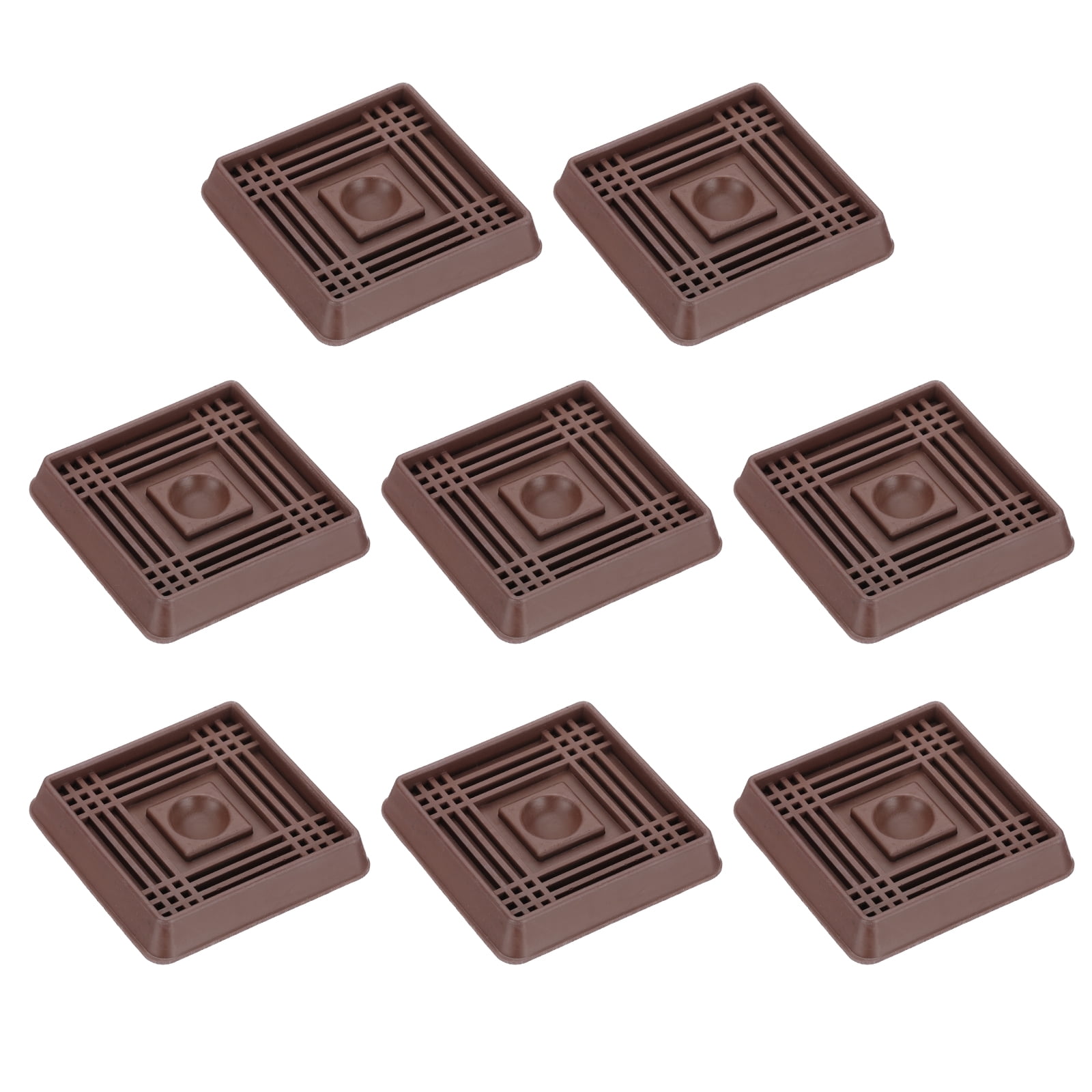Unique Bargains Caster Cups Square Furniture Feet Floor Stopper Pad Protector 2"x2" Brown