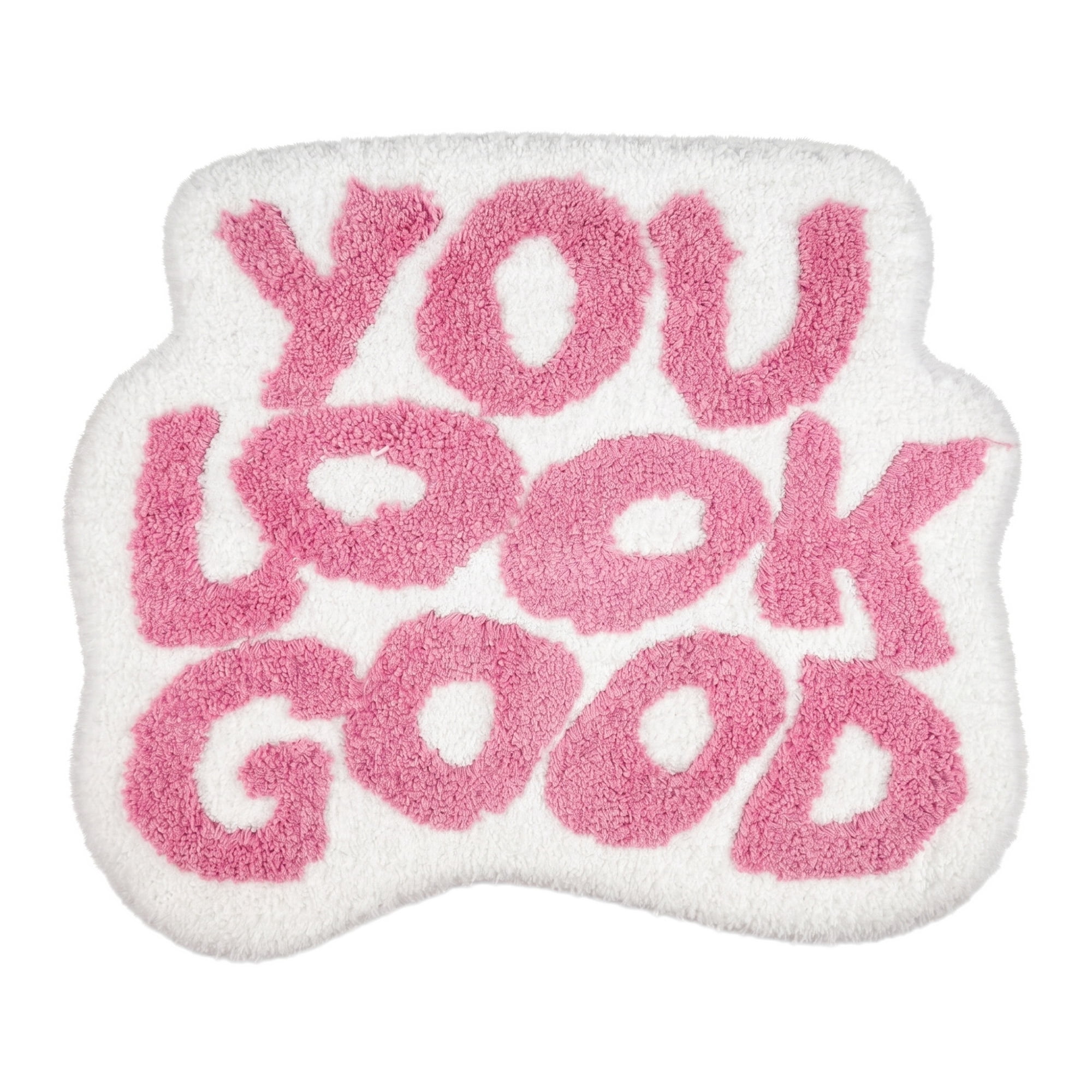 Unique Bargains Cat Aesthetic Irregular Shaped Absorbent Bath Mat Rose Red 25" x 21"
