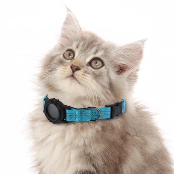 Unique Bargains Cat Collar for Airtag Adjustable Cat Locator Collar Designed for Air Tag Lightweight Scratch Resistant for Cats Kitten Sky Blue 1 Pc