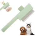thumbnail image 1 of Unique Bargains Cat Comb Pet Hair Removal Brush with Release Button Flea Comb for Pet Self-Cleaning Grooming Brush for Massaging and Removing Shedding Hair Green, 1 of 7