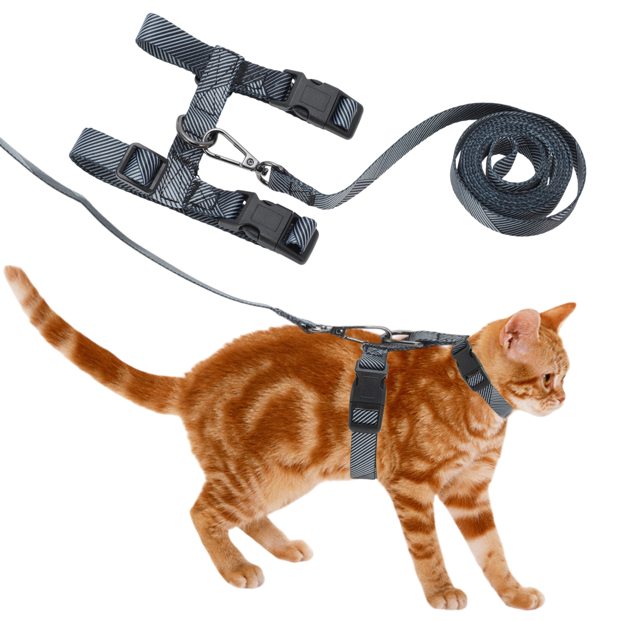 Unique Bargains Cat Harness and Leash Set Escape Proof for Cats Gray