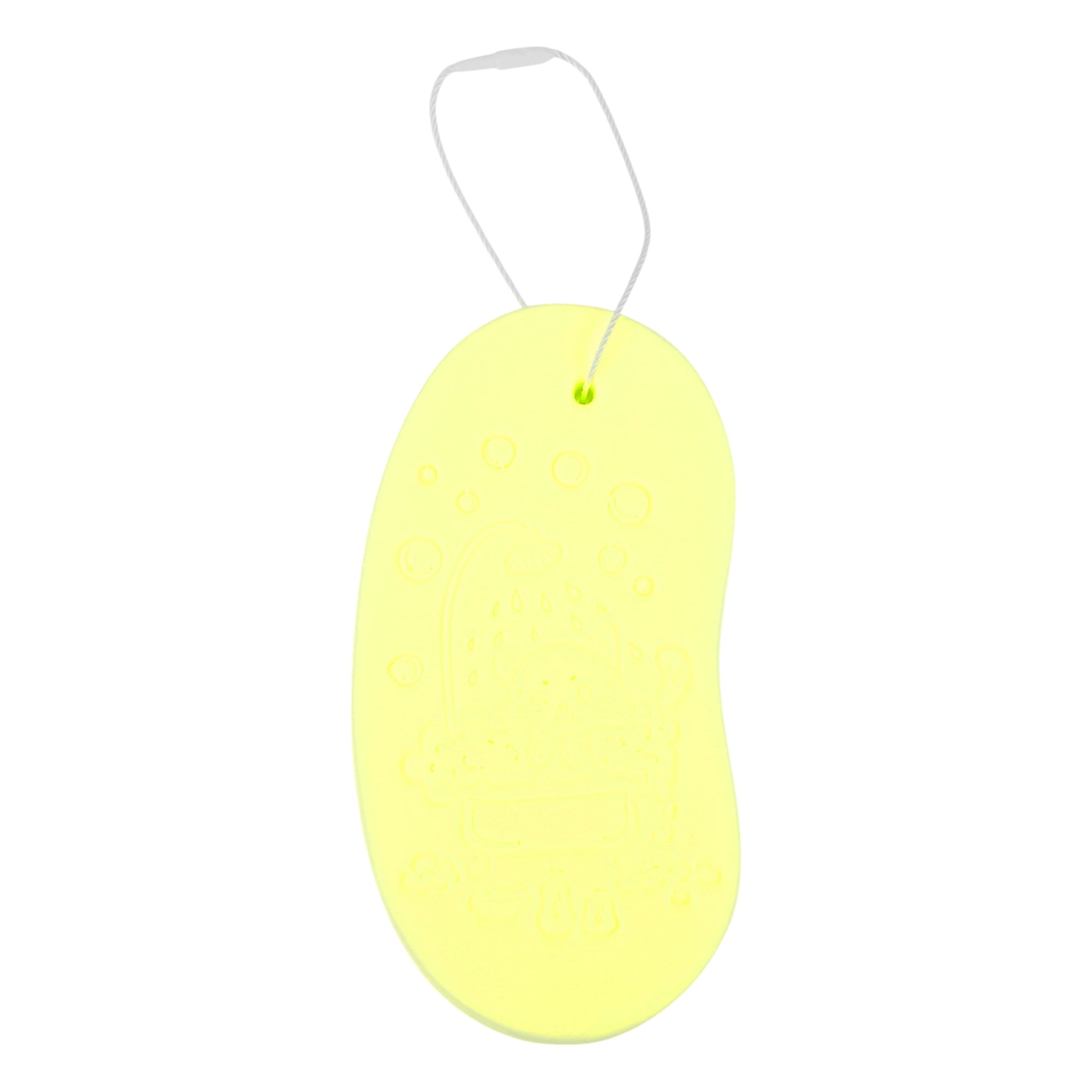 Unique Bargains Cat Pattern Bath Sponge Body Scrubber 1 Pc Yellow