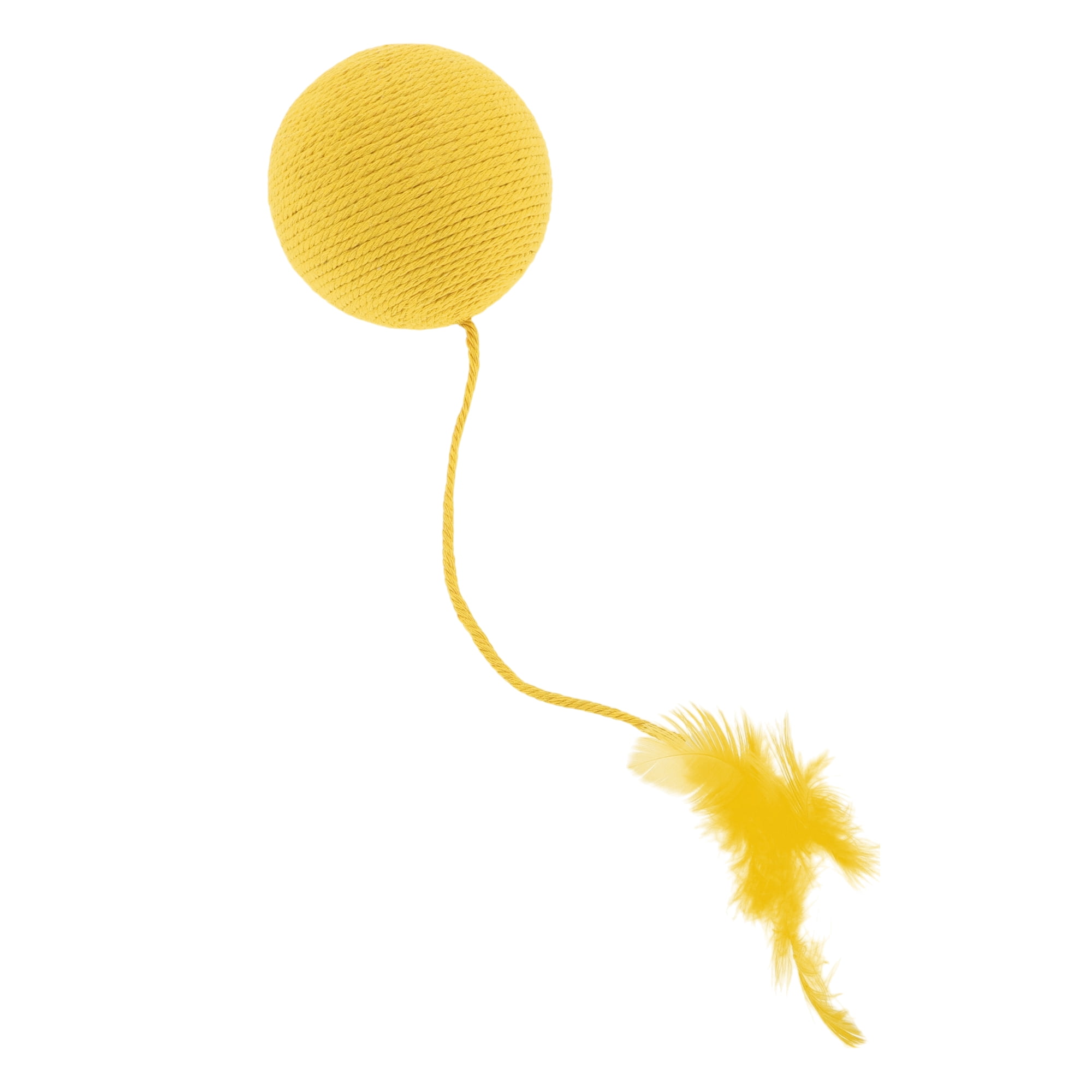 Unique Bargains Cat Playing Balls with Bell Inside Yellow