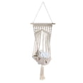 thumbnail image 1 of Unique Bargains Cat Window Perch Handwoven Cat Swing Cat Window Hammock Hang on Wall Bed for Sleeping and Playing Cat Perch without Cushion White 13.78 in, 1 of 7