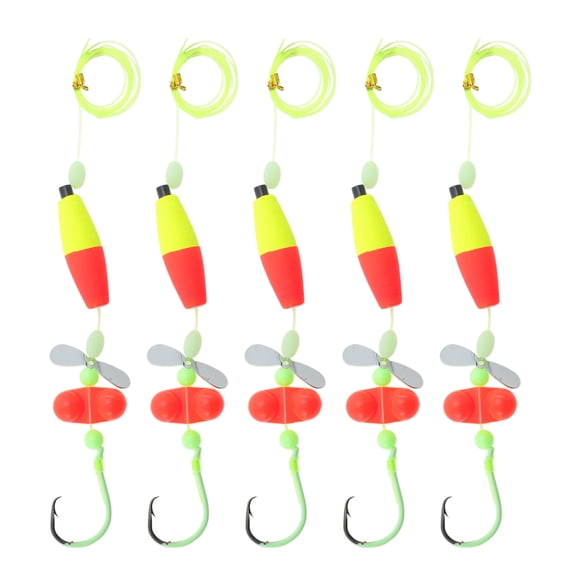 Unique Bargains Catfish Fishing Rigs Catfish Circle Hooks 6/0 Peg Floats and Rattler Catfishing Equipment Catfish Float Rigs 30LB Fishing Line Red Yellow 1 Set