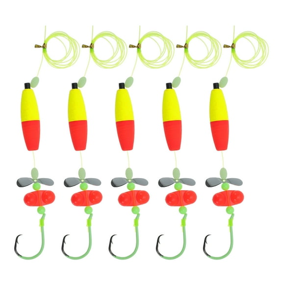 Unique Bargains Catfish Fishing Rigs Catfish Circle Hooks 8/0 Peg Floats and Rattler Catfishing Equipment Catfish Float Rigs 40LB Fishing Line Red Yellow 1 Set