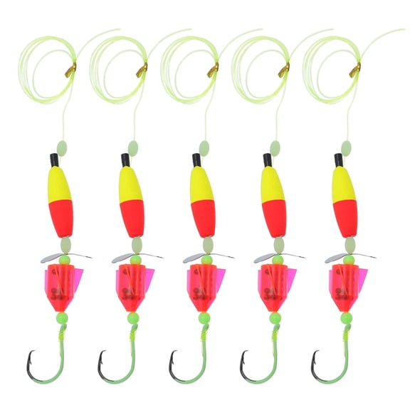 Unique Bargains Catfish Fishing Rigs Catfish Hooks Circle Hooks for Catfish Peg Floats and Rattler Catfishing Equipment Catfish Float Rigs Red Yellow 1 Set