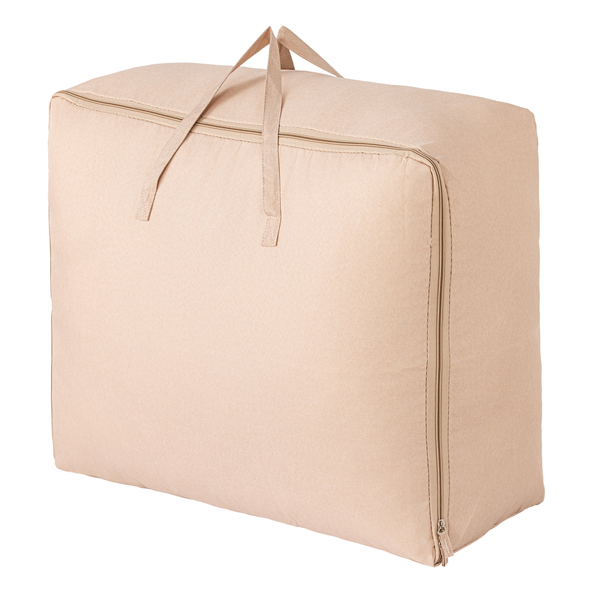 Unique Bargains Cation Fabric Storage Duffel Large Zipper Carry Bag Beige 23.6"x19.7"x9.8"