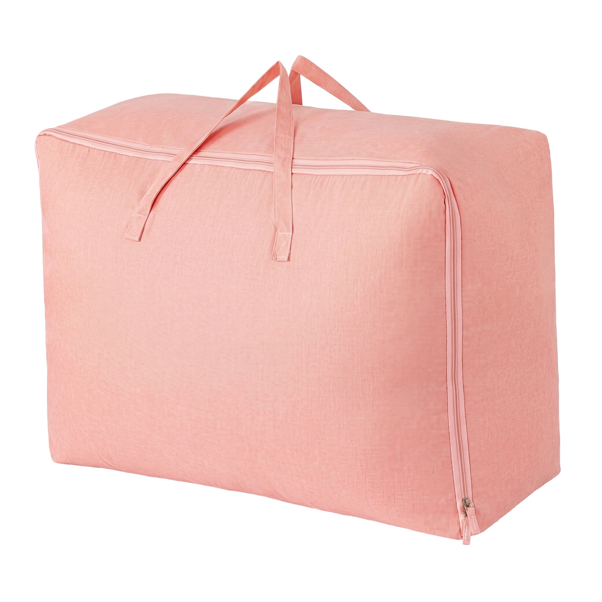 Unique Bargains Cation Fabric Storage Duffel Large Zipper Carry Bag Pink 27.6"x19.7"x11.8"