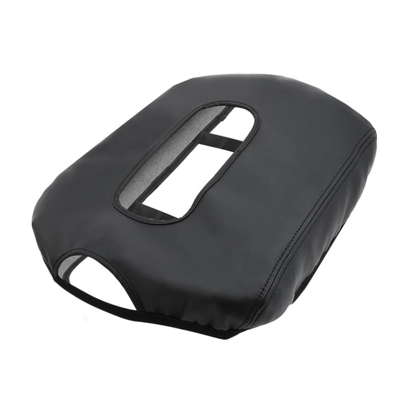 Unique Bargains Center Console Armrest Cover for Chevy Silverado for GMC Sierra 2019-2024 Auto Leather Suture Console Lid Cover Replacement Black Elastic Band