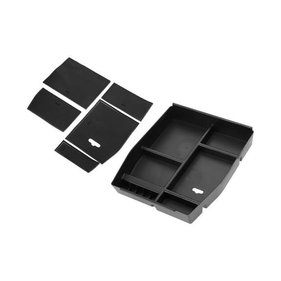 Unique Bargains Center Console Armrest Organizer Tray for Ford F-150 2015-2019 Armrest Insert Tray Storage Box ABS Black