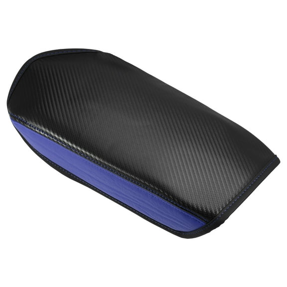 Unique Bargains Center Console Cover Pad for Mitsubishi Outlander 2022 2023 Faux Leather Carbon Fiber Pattern Black Blue