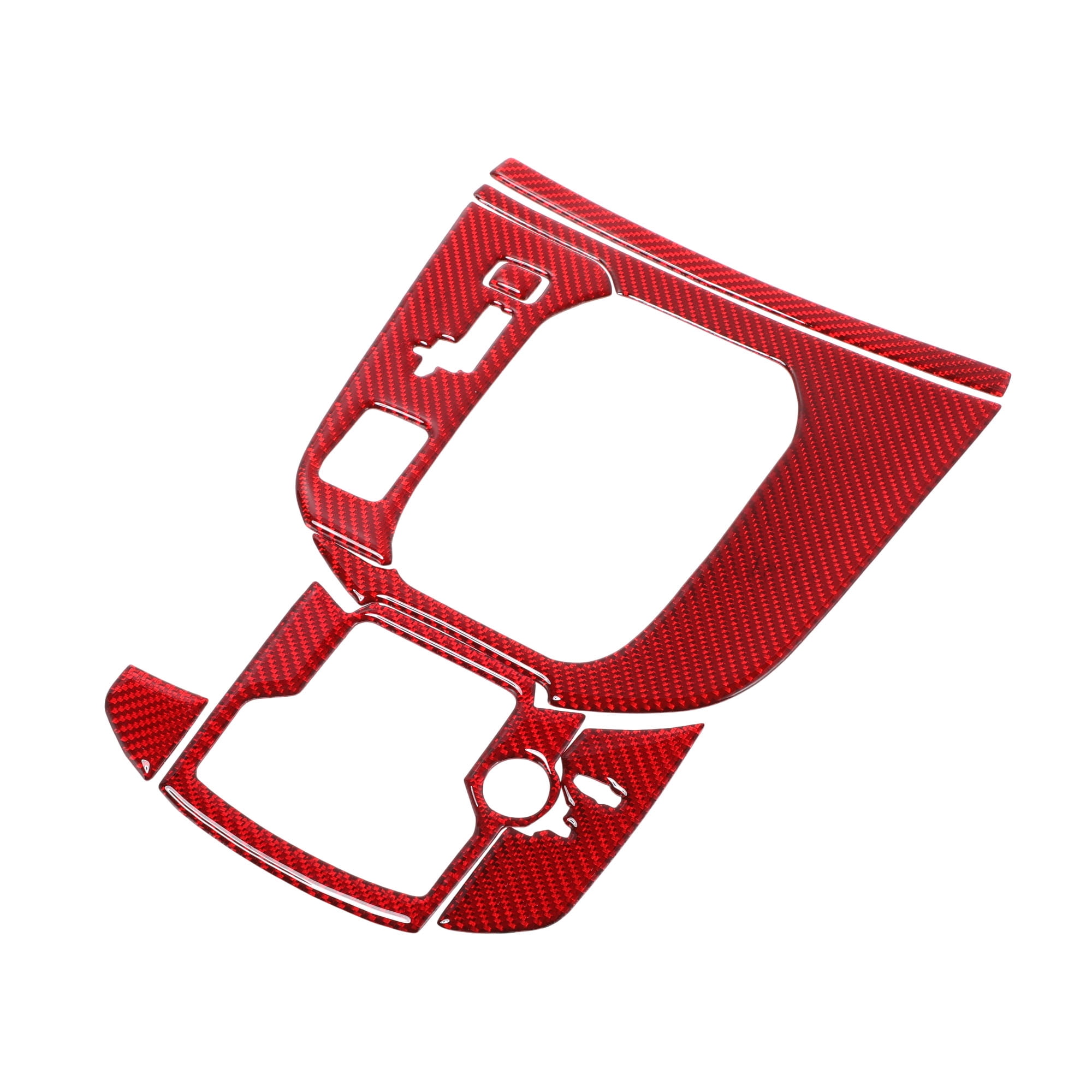 Unique Bargains Central Control Gear Shift Panel Trim Cover for Mazda CX-9 2016-2023 Gear Shift Control Anti-Scratch Panel Sticker Carbon Fiber Red Full Coverage